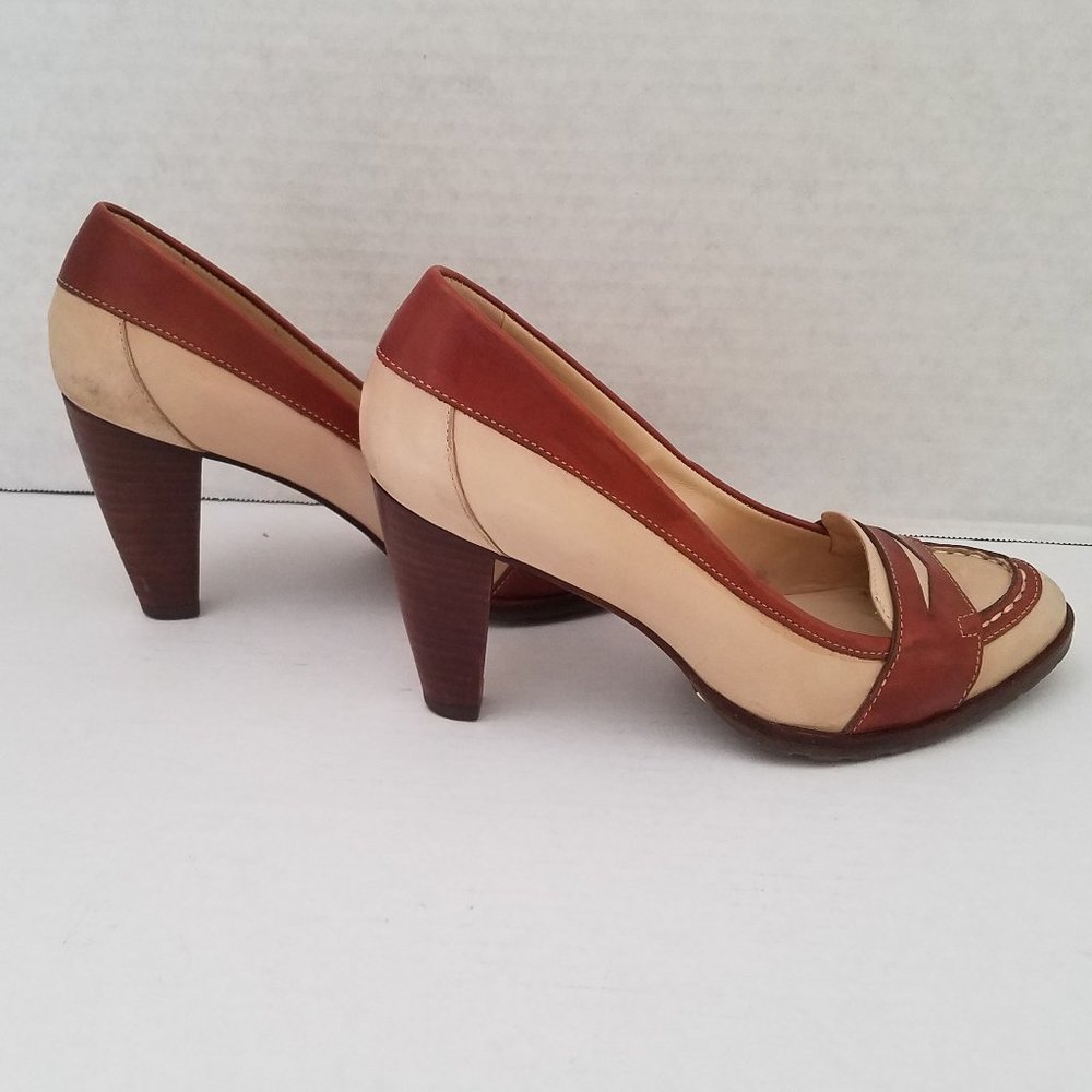 Cole Haan Nike Air 2 Tone Brown Cream Pumps 7.5 B